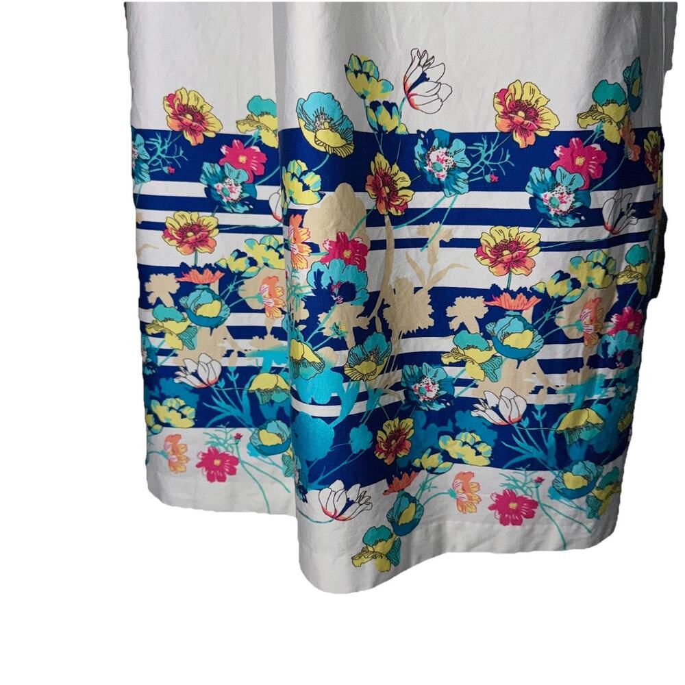 Motherhood Maternity XL Navy White Stripe Floral Dress Pockets Baby Shower Party - Picture 6 of 8